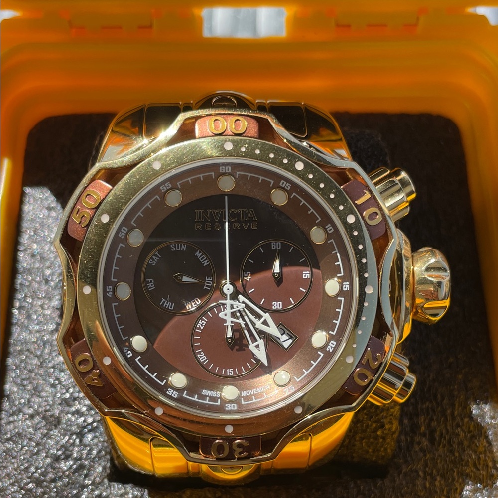 Invicta Reserve Gold and Bronze Chronograph Watch